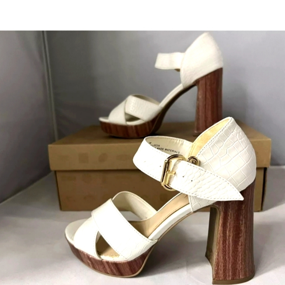 Sugar platform heels Sandals Faux Leather white size 6